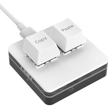 Plentiful 2 Tuşlu Makro Mekanik Klavye Programlanabilir Oyun-Muhasebe-Copy-Paste Tuş USB Renkli Işık Beyaz