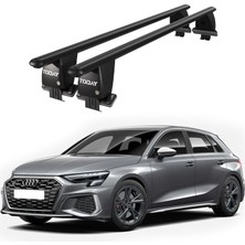 Today Auto Royal Audi A3 (2020 ve Sonrası) Uyumlu Siyah Kilitli Ara Atkı Port Bagaj Tavan Barı