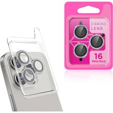 Zore Ile Uyumlu 16 Pro 16 Pro Max Cl-06 Kamera Lens Koruyucu Titanyum-Gri