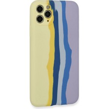 Toyigoo Ieg™  Iphone 11 Pro Kılıf Ebruli Lansman Silikon - Sarı-Lila