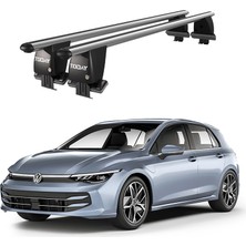 Today Auto Royal Volkswagen Golf (2019 ve Sonrası) Uyumlu Gri Kilitli Ara Atkı Port Bagaj Tavan Barı