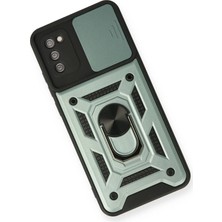Toyigoo Ieg™  Samsung Galaxy A03S Kılıf Pars Lens Yüzüklü Silikon - Yeşil