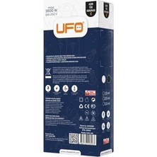 Ufo 6lı Akım Korumalı Priz 5 Metre Kablolu Grup Priz, Max 3500W 16 Amper Aşırı Yük Koruması 6lı Uzatma Kablosu Çoklu Priz Siyah Renk