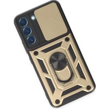 Toyigoo Ieg™  Samsung Galaxy S23 Kılıf Pars Lens Yüzüklü Silikon - Gold
