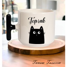 Tanem Kişiye Özel Isimli Kedili Tasarımlı Kişiselleştirilebilir - Seramik Kupa