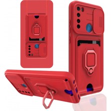 Toyigoo Ieg™  Xiaomi Redmi Note 8 Kılıf Zuma Kartvizitli Yüzüklü Silikon - Kırmızı