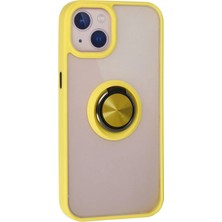 Toyigoo Ieg™  Iphone 13 Kılıf Montreal Yüzüklü Silikon Kapak - Sarı