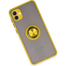 Toyigoo Ieg™  Samsung Galaxy A04 Kılıf Montreal Yüzüklü Silikon Kapak - Sarı