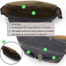 4047 Antiochia Gl Hakiki Deri Omuz Postacı Okul Suya Dayanıklı Mumlu Kanvas Laptop Çantası