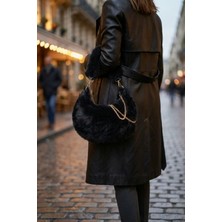 Vivazzaluxe Vintage Peluş Kürk Model Sonbahar, Kış Tote Bag Kadın El, Omuz, Çapraz Çanta