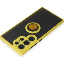 Toyigoo Ieg™  Samsung Galaxy S24 Ultra Kılıf Montreal Yüzüklü Silikon Kapak - Sarı