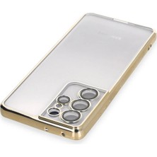 Toyigoo Ieg™  Samsung Galaxy S21 Ultra Kılıf Razer Lensli Silikon - Gold
