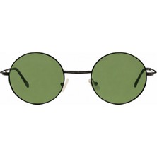 Sanches Extreme Vintage Yuvarlak Polarize Siyah Güneş Gözlüğü Yeşil Cam V