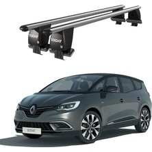 Today Auto Royal Renault Scenic (2017 ve Sonrası) Uyumlu Gri Kilitli Ara Atkı Port Bagaj Tavan Barı