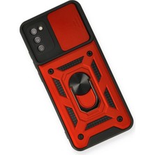 Toyigoo Ieg™  Samsung Galaxy A03S Kılıf Pars Lens Yüzüklü Silikon - Kırmızı