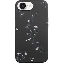 IPhone 16E ile Uyumlu Desenli Siyah Telefon Kılıfı - Dayanıklı, Ince ve Hafif Tasarım - Darbeye Dayanıklı Silikon Malzeme - Kamera ve Ekran Koruması (Lavander)