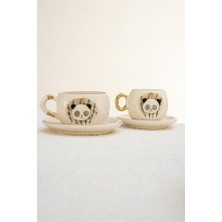 Bsk Ceramics Handmade El Yapımı Seramik Doğa Serisi Altın Vurgulu Çay Kupası 230 Ml, Nesli Tükenmekte Olan Hayvanlar Farkındalık, Hayvan Severler Için Temalı