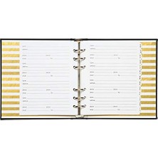 C.r. Gibson Siyah Adres Defteri, 6 Halkalı, Doldurulabilir, 440 Giriş, 16,5 cm G x 18,4 cm U