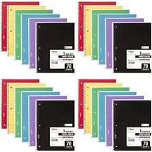 Spiral Defter, 24 Paket, 1-Konu, Geniş Çizgili Kağıt, 7-1/2" x 10-1/2", Dizüstü Bilgisayar Başına 70 Sayfa, Renk Değişebilir (05510)
