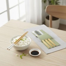 4 Çift (8 Adet) Desenli Bambu Yemek Çubuğu Seti – 21CM %100 Doğal Ahşap Sushi Çubuğu | Ramen, Noodle ve Yemekleri Için Yeniden Kullanılabilir ve Çevre Dostu Çubuk Seti (Siyah-Beyaz)