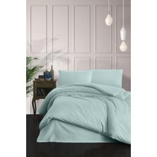 Çift Kişilik Nevresim Takımı Pamuk ÇIZGILI%100 Pamuk 200 * 220 - Mint