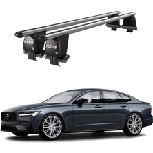 Today Auto Royal Volvo S90 (2016 ve Sonrası) Uyumlu Gri Kilitli Ara Atkı Port Bagaj Tavan Barı