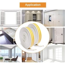 Kapı Contası, 2'li Paket 12 Metre D Tipi Kapı ve Pencere Contası, Kendinden Yapışkanlı Dış Kapıs Contası, Kolay Kesilebilir (Beyaz)