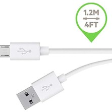 Mixıt Colour 1.2m Mikro USB Kablosu, Akıllı Telefonlar, Hoparlörler, Power Bank’ler, Dijital Kameralar, Kindle, Tabletler, ve Daha Fazlasını Destekler, F2CU012BT04-WHT