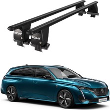 Today Auto Royal Peugeot 308 Station Wagon (2021 ve Sonrası) Uyumlu Siyah Kilitli Ara Atkı Port Bagaj Tavan Barı