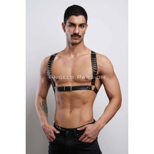 Alfa Aksesuar 03 Giyim D Halka Detaylı Şık Erkek  Göğüs Harness, Erkek  Deri T-Shirt Aksesuar - BRFM92 Beruflic