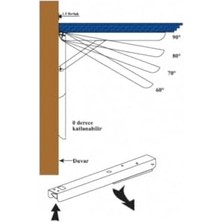 Mandallı Katlanır Masa Ayağı 1 Çift Çinko 40CM