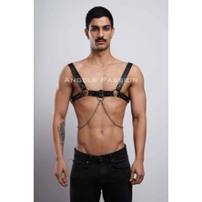 Alfa Aksesuar 03 Giyim Erkek  Gömlek Kemeri, Zincirli Göğüs Harness, Partywear, Clubwear - BRFM109 Beruflic