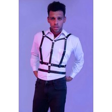 Alfa Aksesuar 03 Giyim Şık Erkek  Deri Göğüs Harness - BRFM40 Beruflic