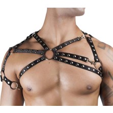 Alfa Aksesuar 03 Giyim Zımba Detaylı Seksi Erkek  Üst Harness - BRFM66 Beruflic