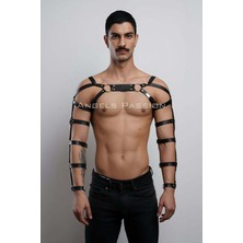 Alfa Aksesuar 03 Giyim Erkek  Deri Kol ve Göğüs Harness, Deri Fantazi Giyim - BRFM166 Beruflic