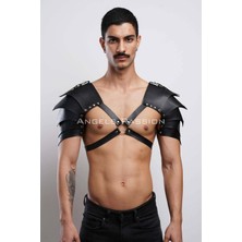 Alfa Aksesuar 03 Giyim Iki Omuz Detaylı Gladyatör Harness, Şık Erkek  Harness Kostüm, Gladyatör Erkek  Kostüm