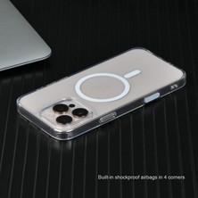 IPhone 15 Pro Şeffaf Kılıf Manyetik, Sararmaz Silikon, Darbe Korumalı, Kamera Korumalı, Tpu Malzeme, Kablosuz Şarj Uyumlu