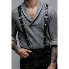 Alfa Aksesuar 03 Giyim Erkek  Kemer Pantolon Askısı, Şık Deri Erkek  Vücut Kemeri - BRFM175 Beruflic