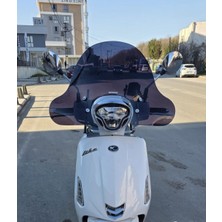 Motocam Kymco Like 50 Ön Cam 2009-2023 Model 43CM Siyah Renkli 4mm Aparatsız