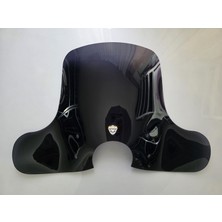 Motocam Sym Fiddle Iıı 125 Ön Cam 2016-2022 Model 53CM Siyah Renkli Elcikli Aparatsız