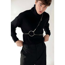 Alfa Aksesuar 03 Giyim Omuz Detaylı Şık Erkek  Deri Kemer - BRFM110 Beruflic