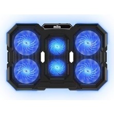 Mila Serisi M6 R-Type 15-17 Inch Uyumlu 2200 Rpm, Rgb Işıklı, 6 Fan, Telefon Stand, 2 USB Notebook Soğutucu Stand