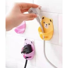 Tonkut Ayıcık Desenli 4’lü Yapışkanlı Fiş Askısı Kablo Tutucu Düzenleyici Organizer