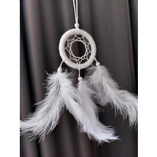 Araba Dikiz Aynası Süsü/rüya Kapanı/düş Kapanı/dreamcatcher/handmade/el Yapımı/beyaz Dreamcatcher