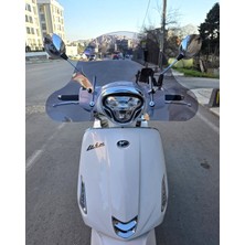 Motocam Kymco Like 125 Ön Cam 2009-2023 Model 43CM Füme Renkli 4mm Aparatsız