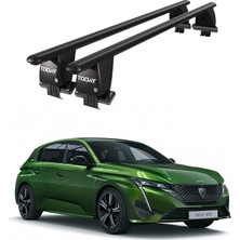 Today Auto Royal Peugeot 308 (2021 ve Sonrası) Uyumlu Siyah Kilitli Ara Atkı Port Bagaj Tavan Barı