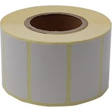 Kuşe Etiket 45MM x 25MM Ruloda 1000 Adet 40MM Çapında Baskısız Barkod Yazıcı Etiketi