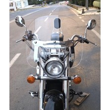 Motocam Honda Shadow 750 Ön Cam 1999-2010 Model 45CM Şeffaf Renkli 4mm Aparatsız