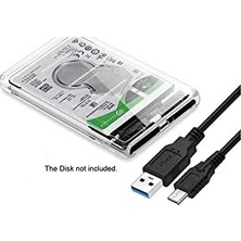 2.5 Sata Type C USB 3.1 USB 3.0 Şeffaf Harici SSD HDD Hard Disk Kutusu 4389