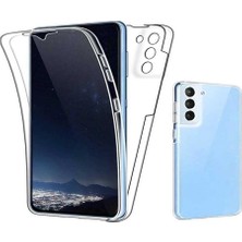 Galaxy S21 Fe 360 Kılıf Şeffaf Ön Arka Korumalı Silikon ile Uyumlu
